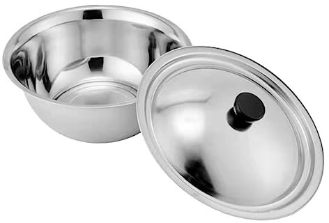 BEBEMOKO Edelstahl Lard Storage Basin Mit Deckel Multifunktionale Suppenschüssel Für Induktionsherde Für Kochen Salate Obst Und Teigzubereitung