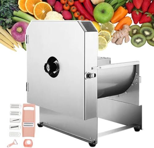 forplubossmmp Cortadora De Alimentos Eléctrica De 0 A 0,4 Pulgadas | Trituradora De Verduras Comercial con Juego De Ralladores | Cuchillos Eléctricos Y Cortadoras De Frutas | Eléctrico/Manual,Square