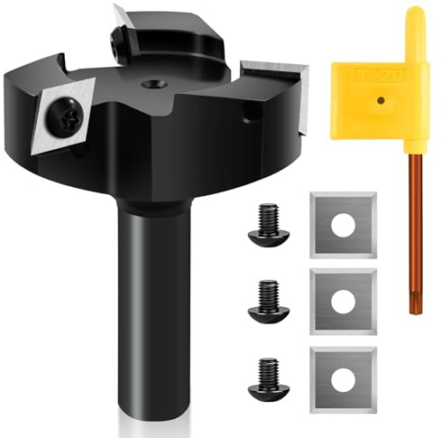 Broca de enrutador de superficie de alerón CNC, vástago de 12,7 mm, diámetro de corte de 50 mm, broca de aplanamiento de losa EXFEIN para fresado de madera, herramienta de carpintería