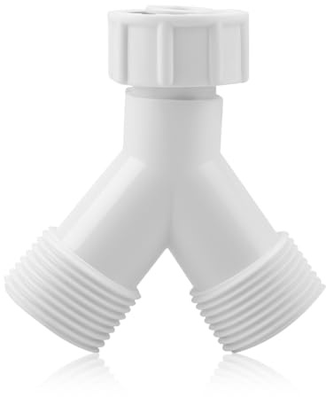 Lotsdonxia 3/4 Inch Plastic Y-Splitter Connector | Leak-Proof BSP Hose Splitter for Washing Machine, Dishwasher, Garden | ABS UK Standard Fitting (White)
