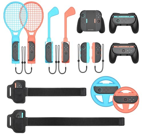 Gamorek Switch 2 Sports Accessories Bundle Compatible with Nintendo Switch 2 Console & Joy-con, Family Sports Party Pack Accessories Kit(Only fit Switch 2)
