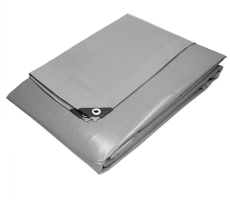 Paluplus Telone Copritutto Occhiellato di colore Grigio, Telo Protettivo da 180gr/m2, Impermeabile con Angoli Rinforzati e Borchie in Metallo, per barche, auto, legna -1331F-1,7 (3x3 Metri)