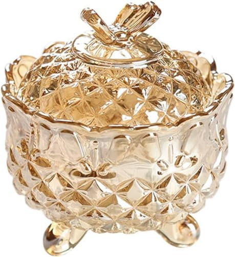 Sucrier en verre cristal avec couvercle, décoration de table, bijoux, bonbons, cadeau de Noël, mariage, Saint-Valentin