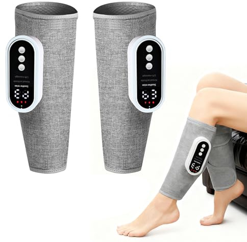 Wadenmassagegerät Kompression mit Wärme, 2 Stück Beinmassagegerät Kabellos | 2er Set Kompressionsmassage mit 3 Modi, 3 Intensitäten und Wärmefunktion, wiederaufladbar für Zuhause, Büro und Training