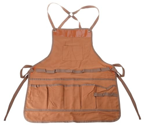 Geavonyg Grembiule da Chef Incrociato sul Retro Grembiule Lavoro Regolabile in Tela Cotone con Tasche per Cucina Cottura Forno Pittura Grembiuli Lavoro Regolabili Griglie per Barbecue