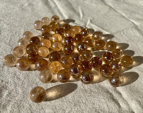 MEIERLE & Söhne Lot de 50 billes en verre ambré transparent Ø 16 mm