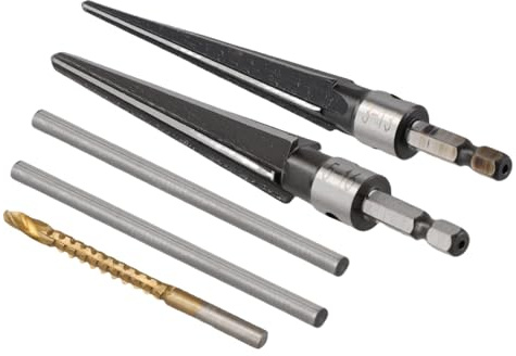 Juego de escariadores Held de 3-13 mm y 5-16 mm, mango hexagonal con taladro de 6 mm para agujeros cónicos de madera, escariado de pasador de puente y herramienta de corte de chaflán