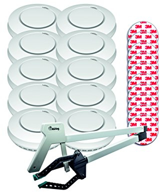 Aktion-Jeising GS559A 10er Set Funkrauchmelder - Hitzemelder/Brandmelder / EN14604:2005/AC-2008 mit Magnetpad und kostenlosem Greifer