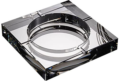 Kristallglas-Aschenbecher für Zigarette, quadratischer Zigarren-Aschenbecherhalter für Home-Office-Desktop-Tischdekoration, 6-Zoll-Zigarrenaschenbecher mit 4 Steckplätzen