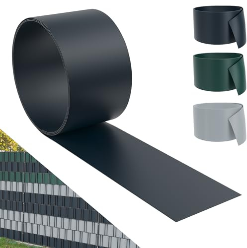 UISEBRT 20x Sichtschutzstreifen Hart PVC für doppelstabmatten - Sichtschutz Balkon gartenzaun Anthrazit,2,5m x 19cm
