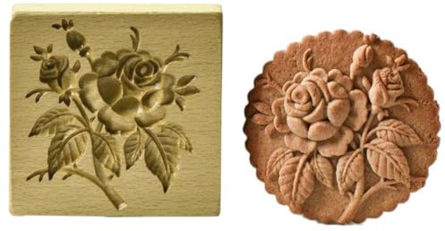 TOSSPER 1 Stück Hölzerner Keksprägung, Keks Backform Für DIY Lebkuchen Mooncakes Handwerk Dekorieren Backwerkzeug