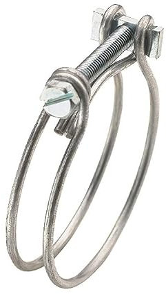 jardiboutique - Ø 30.5 a 35 mm collier de serrage double fil avec vis ACIER ZINGUÉ