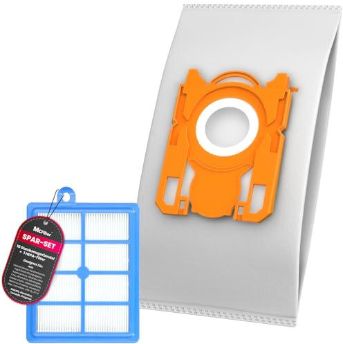 Lot de 10 sacs d'aspirateur + 1 filtre Hepa pour aspirateur AEG VX9-2-ÖKO - 5 couches avec fermeture hygiénique - Type ESM 16 - Avec filtre