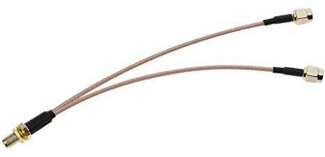 VGOL RP-SMA-Buchse auf Zwei RP-SMA-Stecker, V-Typ-Splitterkabeladapter, 50 Ohm, 15 cm, WLAN-Antennenanschluss für 4G-LTE-Heimtelefon-Router-Gateway-Modem