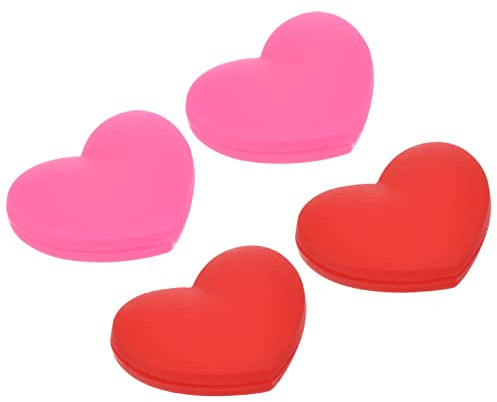 PATIKIL 4pz Tennis Vibrazione Smorzatore Forma Cuore Silicone Rosso Rosa