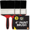 SOL 3pk 4 Inch Paint Brush - Fence Paint Brush for Interior and Exterior - Ideal for DIY - Multipurpose