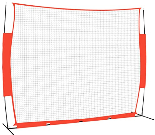 vidaXL Baseball Netz, Tragbares Übungsnetz für Baseball Training, Baseball Rebounder Netz für Hof Rasen, Trainingsnetz für Erwachsene Kinder, Rot Schwarz Stahl Polyester