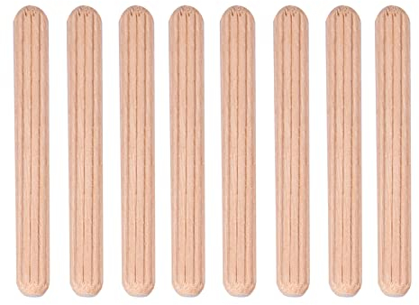 Tasselli in Legno, 50 Pezzi Spine Scanalate di Faggio per Mobili, Porte e Progetti Artistici