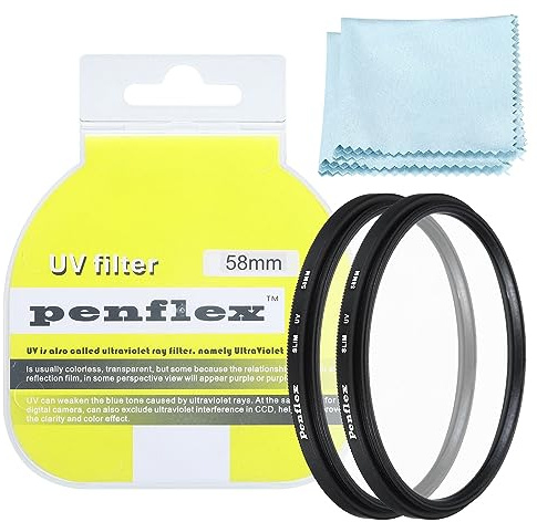 PATIKIL 58mm Filtro, 2uds Protección Filtro Delgado Protección UV Cámara Lente Filtro Aluminio Óptico Cámara Accesorio Cristal Transparentes Imágenes para 58mm Cámara Lente