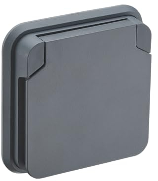 DEBFLEX - Cyklone - Prise Extérieure Etanche Complète - Prise Electrique Murale IP55 - Intérieur/Extérieur - Installation Encastrée - Anthracite - 75 x 75 x 65 mm