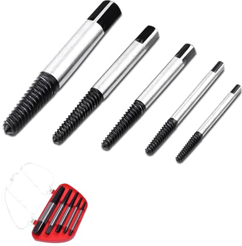 Extractor De Tornillos, 5 Piezas Juego De Extractores De Pernos Danneggiat, Extractor De Tornillos Rotos, Extractor De Tornillos Dañados Rotación Para Dañados/Pelados (Plástico)