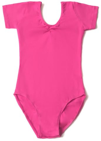 ROYAL SMEELA Trikåer baletttröja kortärmad danströja för flickor Leotard Ballett body danströja baletttröja för pojkar sportbody baletttröja för flickor svart 3–11 år, Röd/rosa, 110