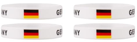 Silikon Armband Deutschland Land Flagge Gummi Sport Armband Perfekt Als Fußball Fan Souvenir, Deutschland Sportarmbänder 2024 Fußballmeisterschaft Deko Geschenk (4er Set)