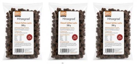 Hitzegrad Fleisch Softies Trainingsleckerli Lachs | 3er Pack | 3 × 200 g | Hundesnack | Schmackhafte Belohnung