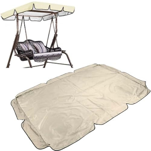 Genérico Cubierta de Toldo para Columpio Impermeable Columpio Jardin Toldo de Reemplazo Anti Viento Recambio Toldo Balancin Jardin Exterior Resistente al Desgarro Paño,Beige,190x132x15cm