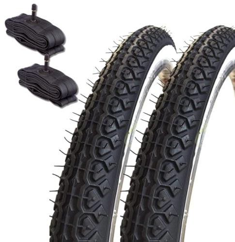 2 weiße Fahrradreifen + 2 Schläuche Schrader America 20 x 1,75 (44-406) Citybike Fahrradteile Graziella