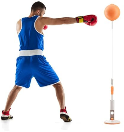 QYMLSH Leichter Boxsack Mit Ständer, Haushalts-Box-Reaktionsball, Höhenverstellbar, Speed-Bag for Das Training, Boxausrüstung, Stressabbau-Sparring-Trainer, Vertikaler Rückprallball