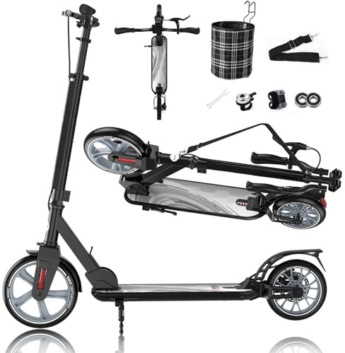 GHBXJX BigWheel 230 Scooter, Stabiler Aluminium-Roller, Höhenjustierbarer & zusammenklappbarer Cityroller mit Bremsen und Stoßdämpfern - Sportlicher Kinder & Erwachsenenroller für bis zu 150kg