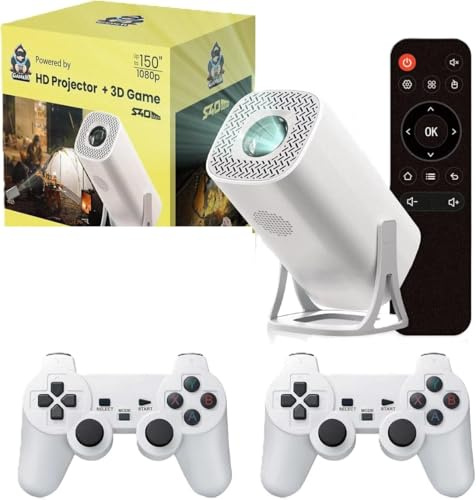 S40MAX Android 11 Gaming Projector 64GB TF Card Wireless Gaming Controller Dual WIFI 1920 * 1080P Home Theater Portable Projector
