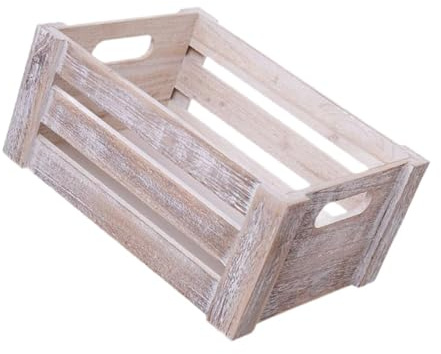 Milageto Cestino portaoggetti in Legno, Contenitore per Verdure, per Il Pane, Cassa portaoggetti in Legno, Casse Multiuso in Legno per la Famiglia della Camera, 23 X 17 X 11 Cm