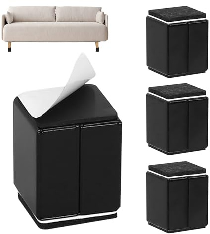 BJBJJIU 4 Pcs 3.8cm/1.5 Lift Furniture Risers, Bed Risers, Self-Adhesive Heavy Duty Furniture Raisers, Table Risers, Chair Raisers, Adds 1.5 Height to Tables Sofas Cabinets