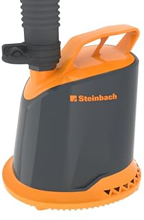 STEINBACH Tauchpumpe – 041055Y – Entwässerungspumpe mit Einer Förderhöhe von 132 cm. – Fördermenge bis zu 3.100 l/h – Absaugung bis Resthöhe von 13 mm – bewältigt Feststoffpartikel bis 2 mm