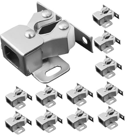 DIYEAH 15pezzi Chiusure Per Porte Armadio Doppia Ruota Con Fermo Sfera Antivibrazione Molla Resistente Silenziose e Facili Da Installare Per Mobili e Credenze
