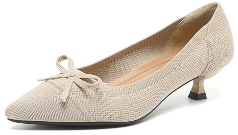 GYUBL Escarpins Femme Petit Talon Tricot Elégantes Chaussures à Talon Confortable et Classique Pumps Mode Talon Bas pour Mariage et Fête, XTZ-1506-1