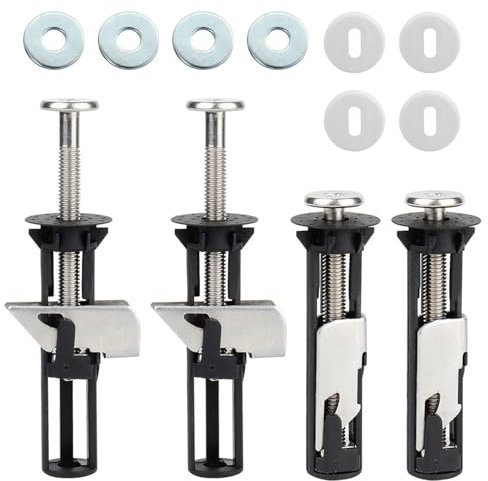 4 Stück M5 WC Sitz Schrauben Set, Robust und Einfach zu Bedienen, Toilettensitz Befestigung, Breites Anwendungsspektrum, Toilettendeckel Befestigung, für WC-Sitzbefestigung (Schwarz)
