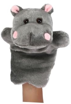 WEKAMOS Plüsch Nilpferd Handpuppe Dunkelgrau Kuscheltier Storytelling Spielzeug Für Junge Mädchen Eltern-Junge Mädchen Interaktive Rollenspiele Geschenk