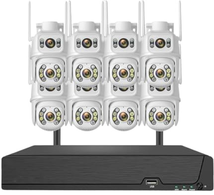 Di Telecamere Sorveglianza Wi-Fi Da 8 MP Smart 8CH NVR 4K 360° Kit Monitoraggio For Telecamera Sicurezza IP Esterna Wireless Con Visione Notturna Rilevamento Del Movimento(None,8 Camera 8CH NVR)