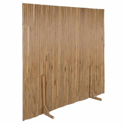 Clôture en bambou 180 x 170 cm Brise-vue naturel pour jardin, terrasse, balcon, séparateur de pièce flexible en bambou robuste, polyvalent, marron