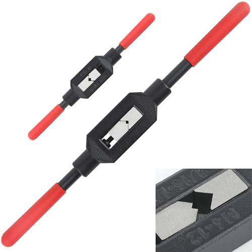 APYECKIT 2Pcs Adjustable Tap Wrench With Non-slip Handle, Tap Handle Tool for Tap Reamer - 3/16-1/2(M4-M12),1/16-1/4(M1-M8)