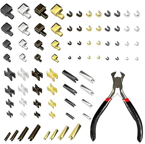 81 Pcs Reißverschluss Reparatur Set,Reissverschluss Zipper Ersatz,Reisverschluss-Reparaturset,Reißverschluss,Zinklegierung Ersatz Zipper Schieber Kit Für Jacke Taschen Jeans Nähen Heimwerken Basteln