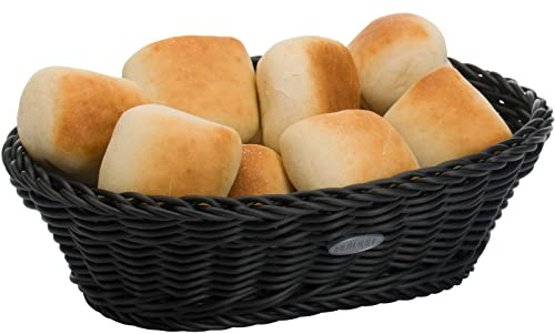 Westmark Mehrzweck-Korb, Geeignet für Hotel und Gastronomie, Oval, ca. 23,5 x 16 x 6,5 cm, Synthetik Faser, Saleen Edition: Coolorista, Schwarz, 02087319101