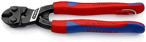 KNIPEX CoBolt Kompakt-Bolzenschneider in Blister mit schlanken Mehrkomponenten-Hüllen, mit integrierter, 71 02 200 T BK