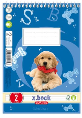 Herlitz 117028 Spiral-Schulblock A5/40 Lineatur 02 (liniert) FSC Mixed 10er Packung Motive sortiert
