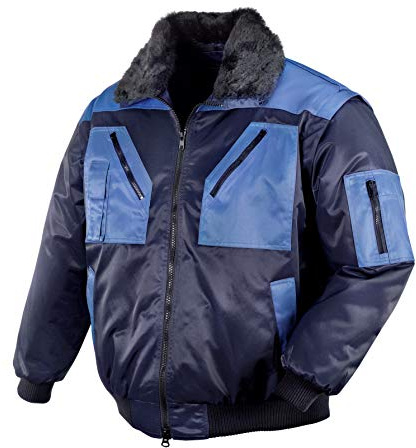 texxor Herren Pilotenjacke Oslo Arbeitsjacke mit abnehmbaren rmeln marine blau L, Blau/Marine, L EU