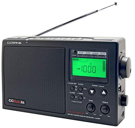 C. Crane CCRadio-2E Enhanced Portable AM FM Weather and 2-Meter Ham Band (Black) CC2BE