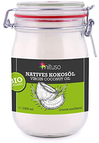 mituso Bio Kokosöl, nativ, 3er Pack (3x 1000ml) im Bügelglas
